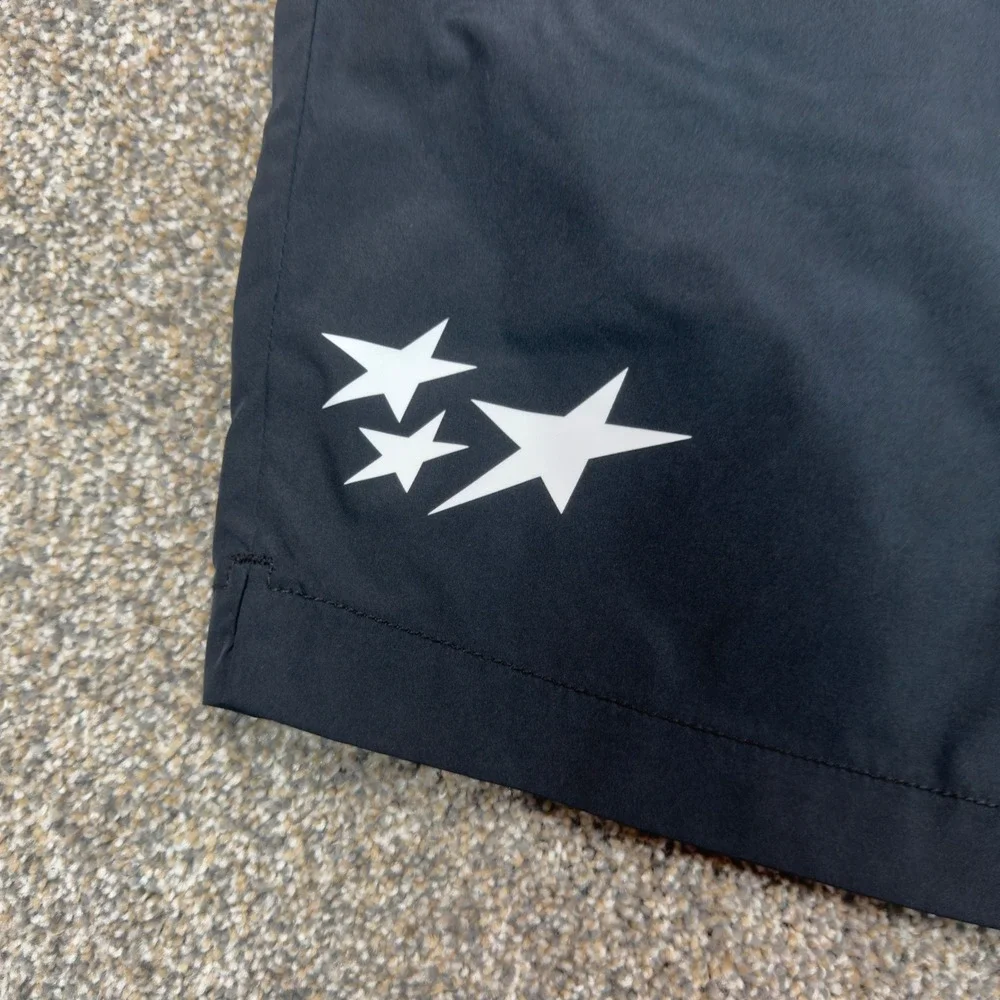 Saints Studio Mens Black Athletic Shorts XL Star Graphic Streetwear Drawstring